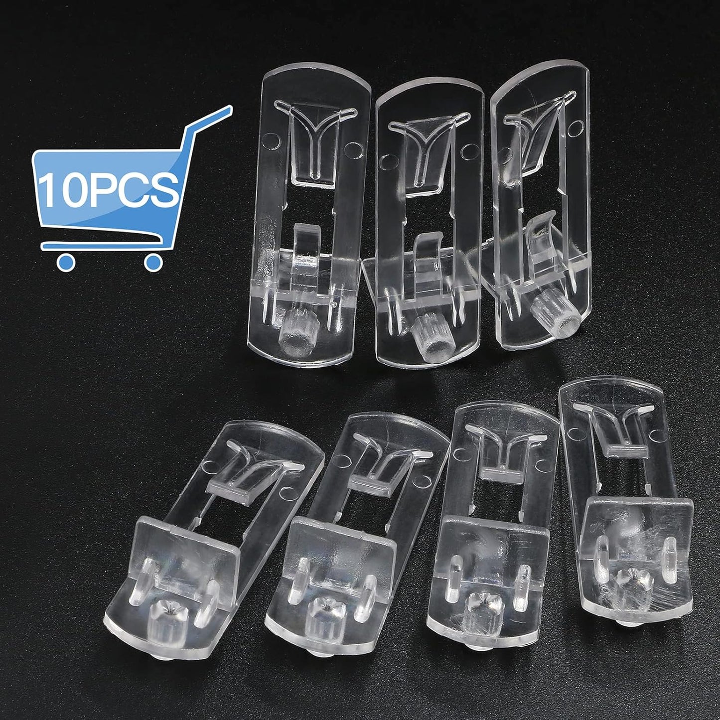 10pcs Locking Shelf Pins – 5mm Cabinet Shelf Pegs, Clear Plastic Shelf Clips for 3/4" Thick Board