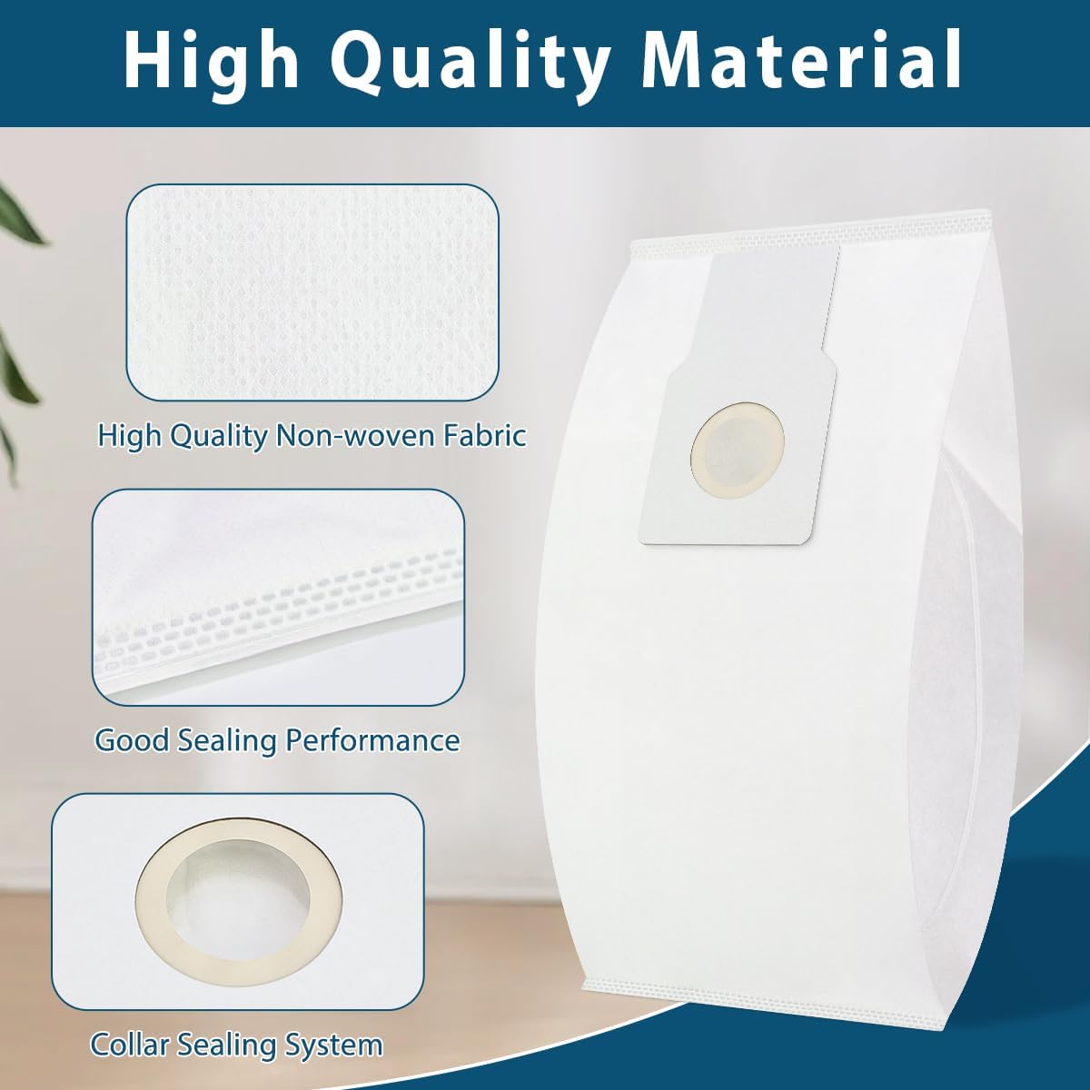 8 Pack 53294 Style O HEPA Cloth Vacuum Bags Replacement Compatible with Kenmore Upright Vacuum Cleaner 53293 50690 31140 31150 BU1005 BU1018, Compare to Part 20-53294 20-50690