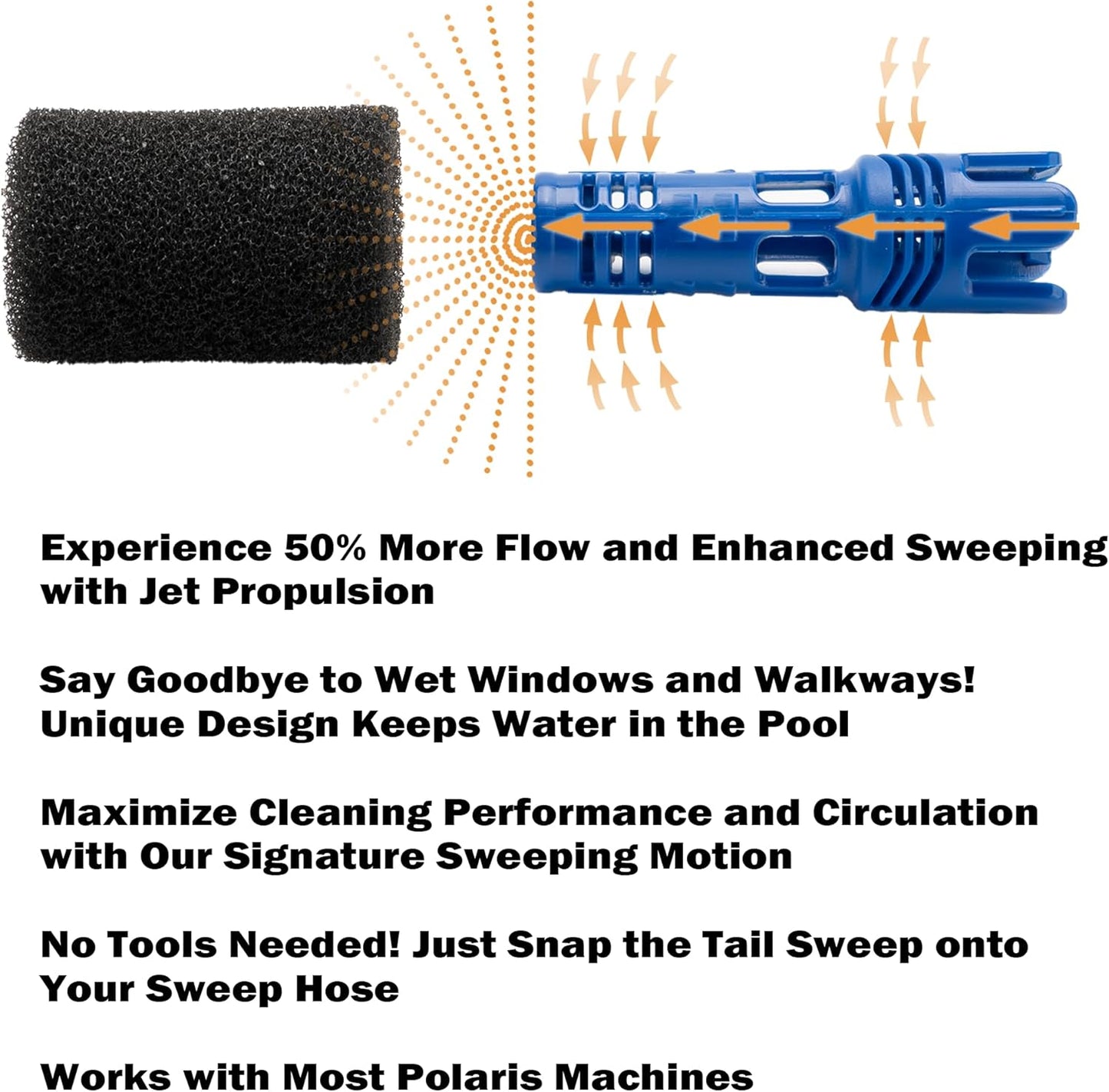for Polaris Pool Cleaner Parts,Tail Sweep with Scrubber Replacement Part Fit for Polaris 3900 Sport, 380, 360, 280, and 180 Pool Cleaners