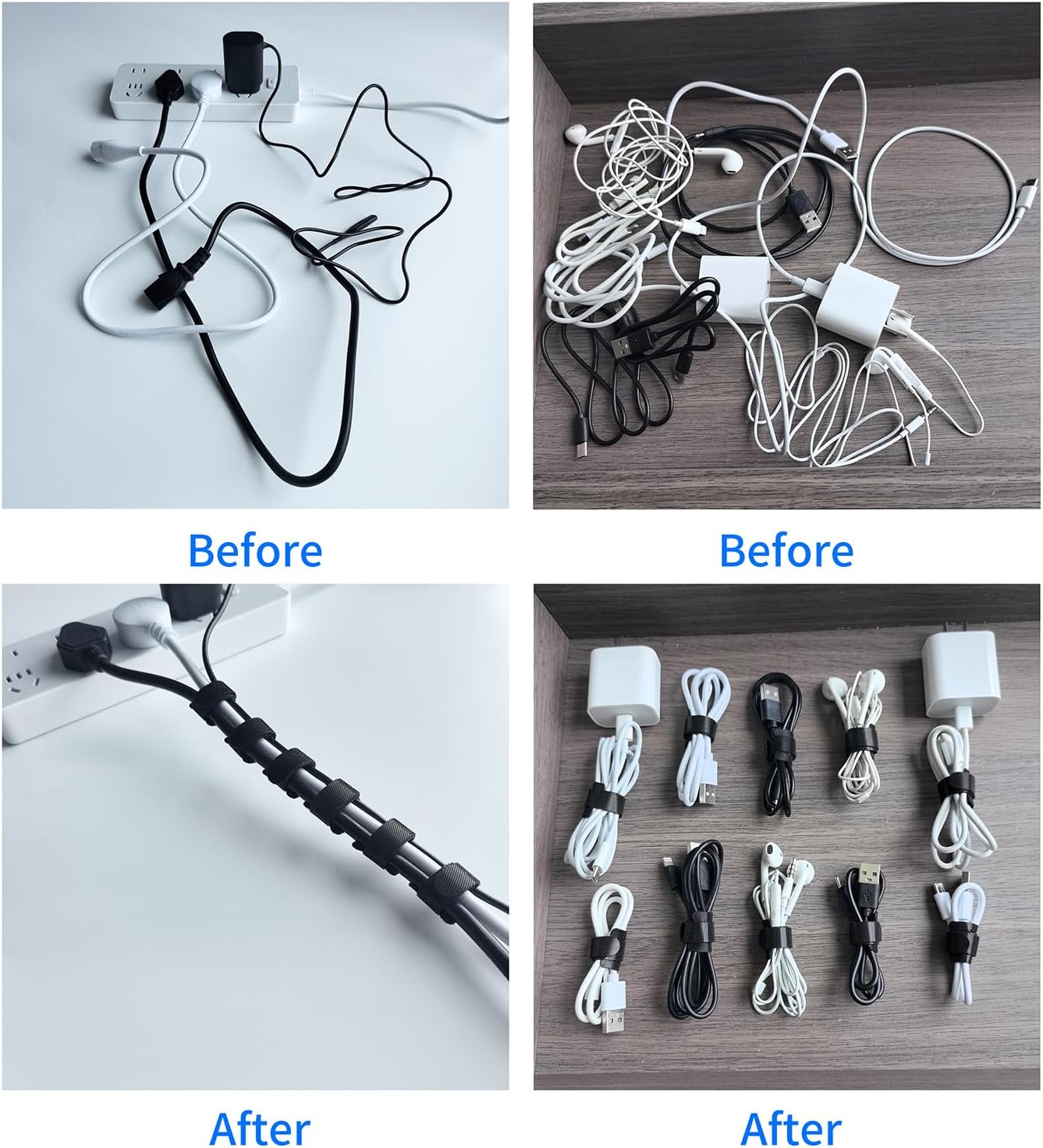 6 Inches Multi-Colour Reusable Cable Ties Cord Straps Multi-Purpose Wire Ties Cord Wrap Hook and Loop Organizer Cable Management,Adjustable Cord Ties for Organizing Home,Office,Data Centers,80 PCS