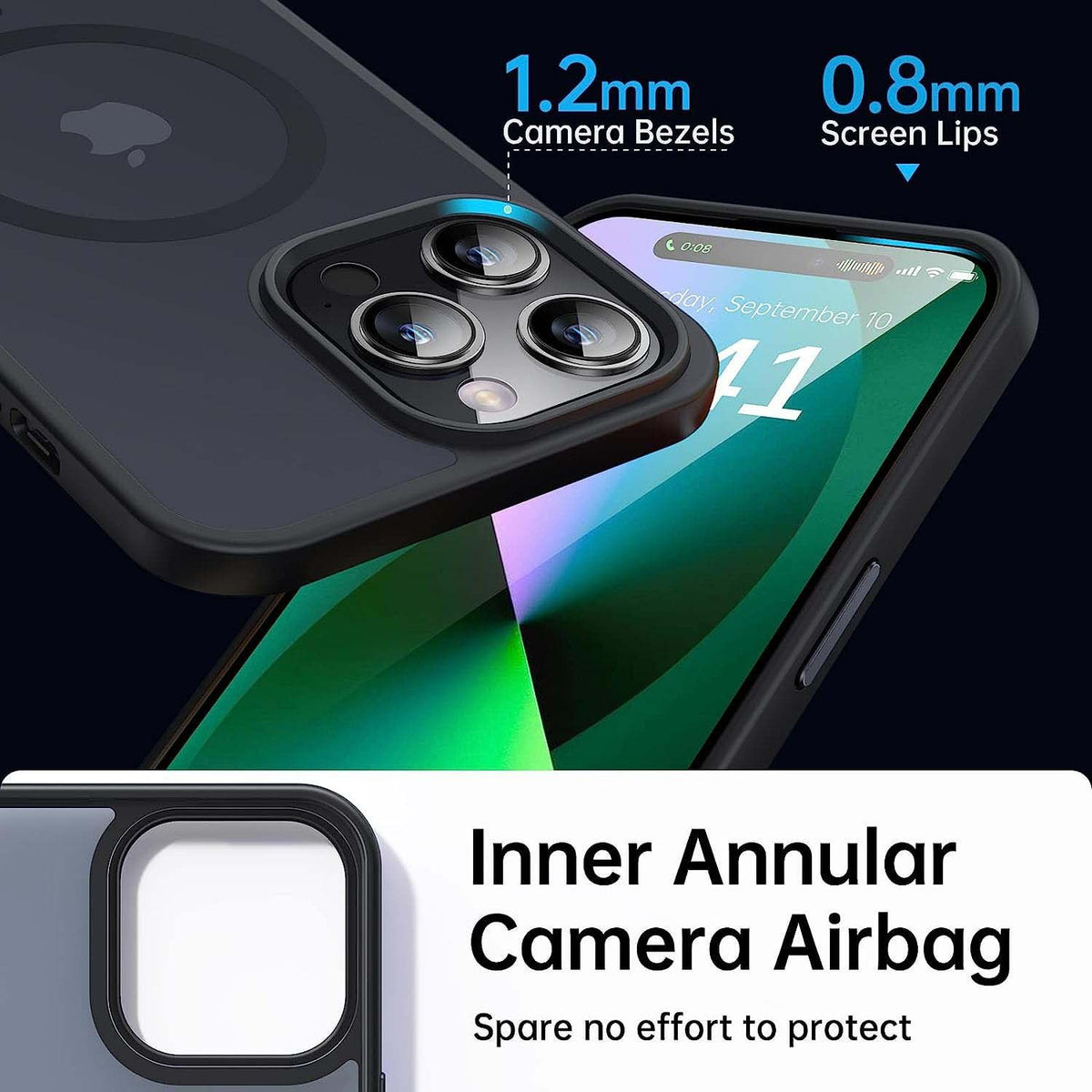 Matte Sandblasted Anti-Drop Phone Case - Soft Silicone Skin Feel Cover for iPhone - Shockproof Protective Case with Camera Protection - Plum for iPhone 12 Pro