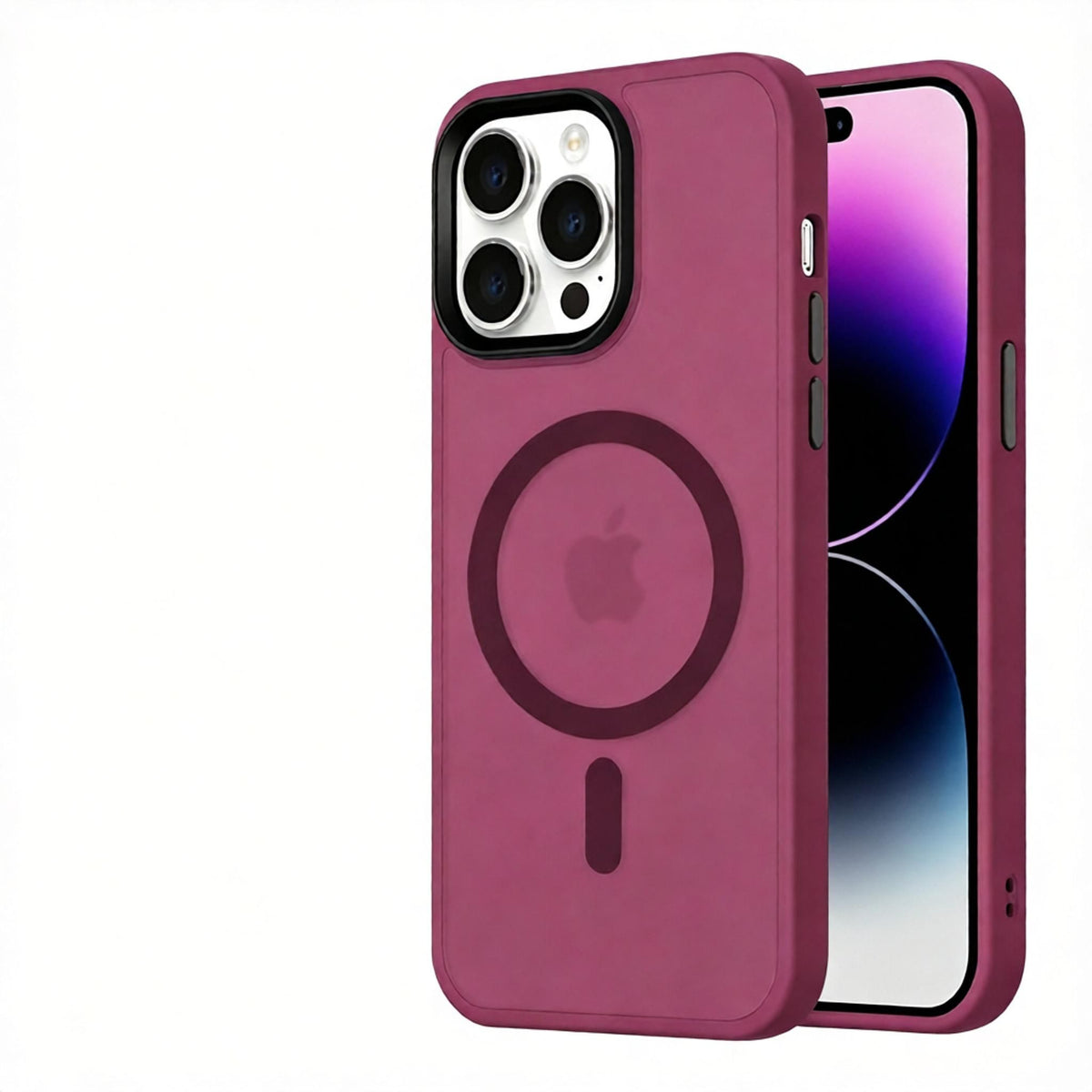 Matte Sandblasted Anti-Drop Phone Case - Soft Silicone Skin Feel Cover for iPhone - Shockproof Protective Case with Camera Protection - Dark Purple for iPhone 17