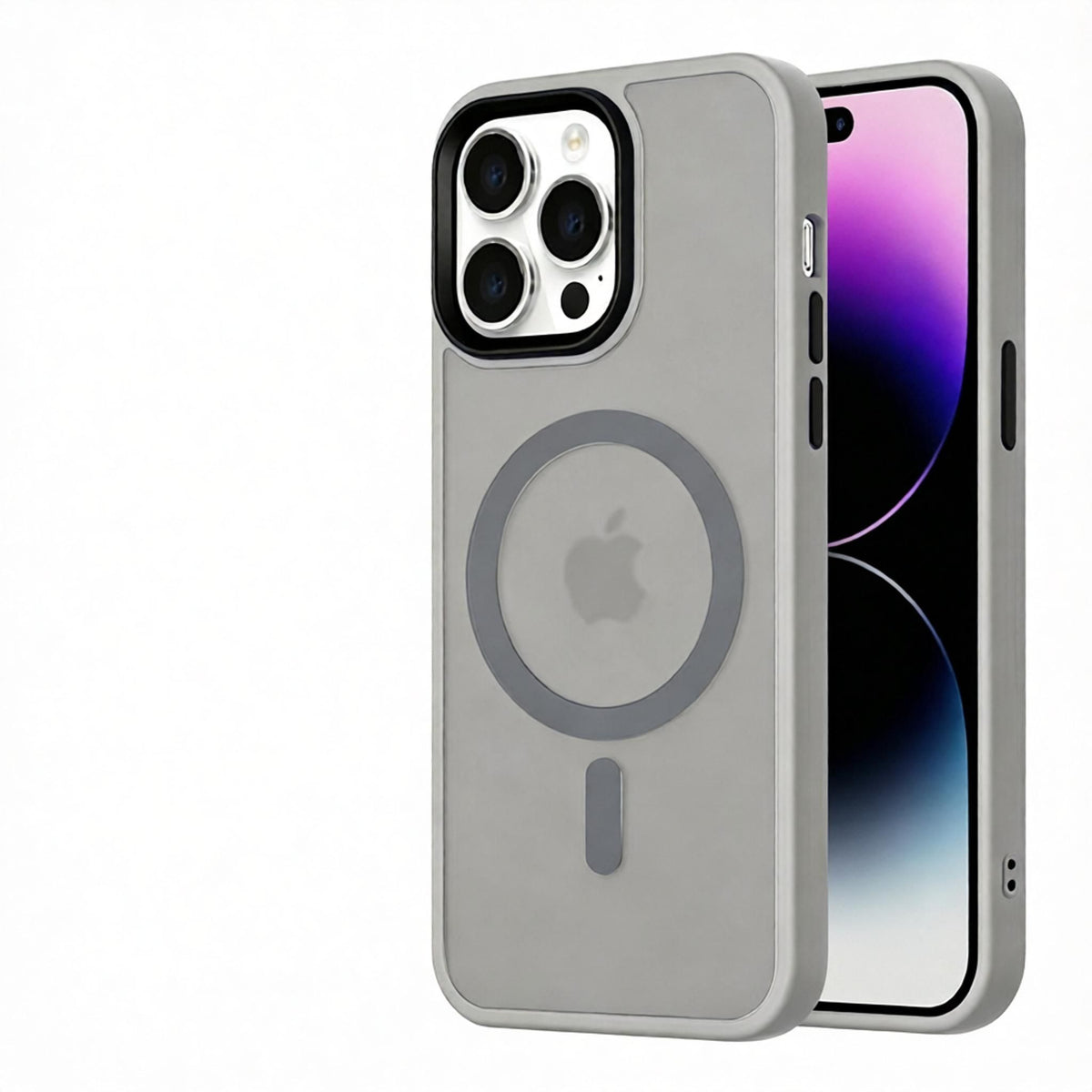 Matte Sandblasted Anti-Drop Phone Case - Soft Silicone Skin Feel Cover for iPhone - Shockproof Protective Case with Camera Protection - Titanium Gray for iPhone 14
