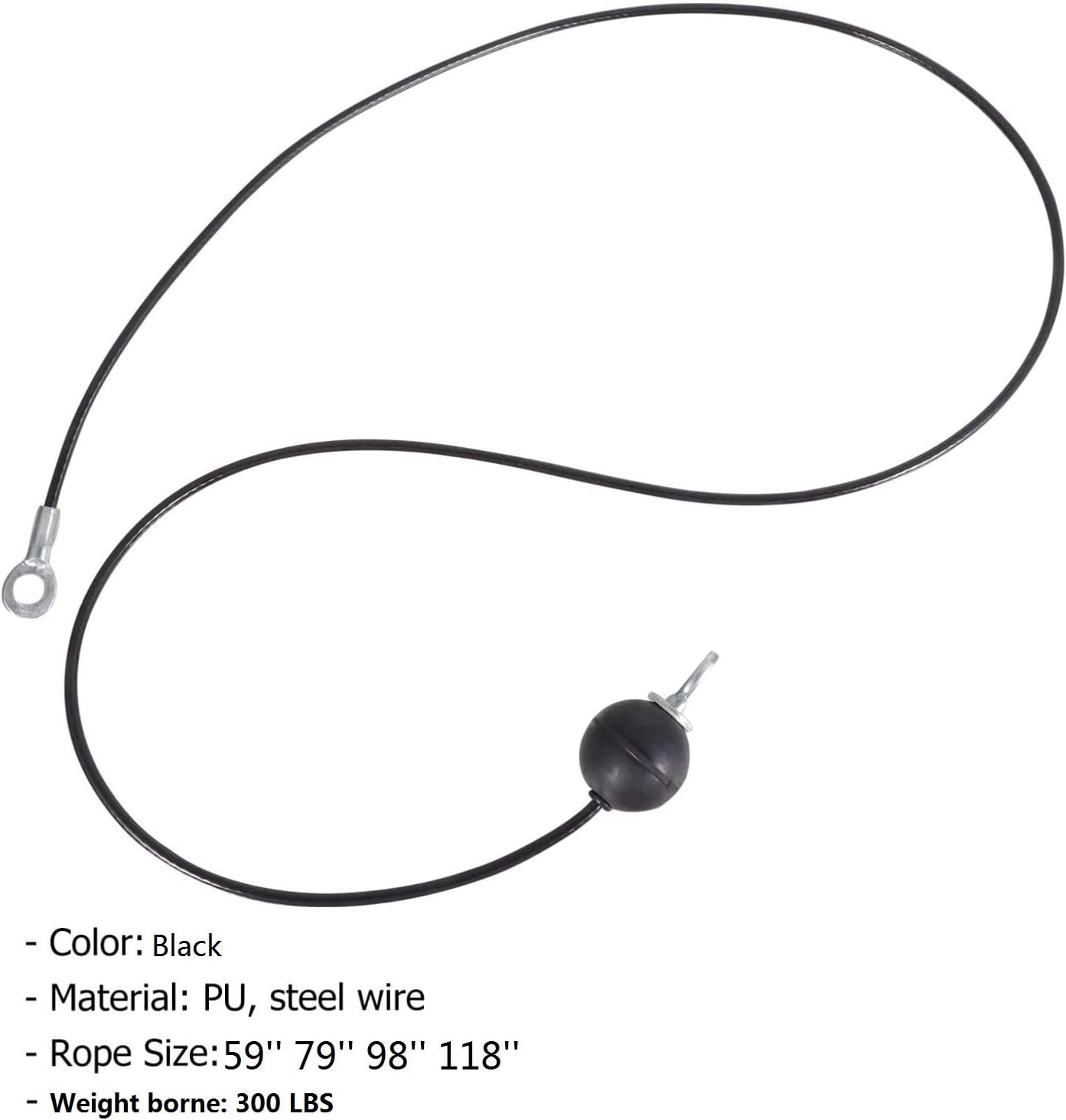 Fitness Pulley Cable,Replacement Cable Machine Accessories,Cable Attachments for Gym -Thick 5mm(0.2inch) Heavy Duty Steel Wire Rope Home  59"