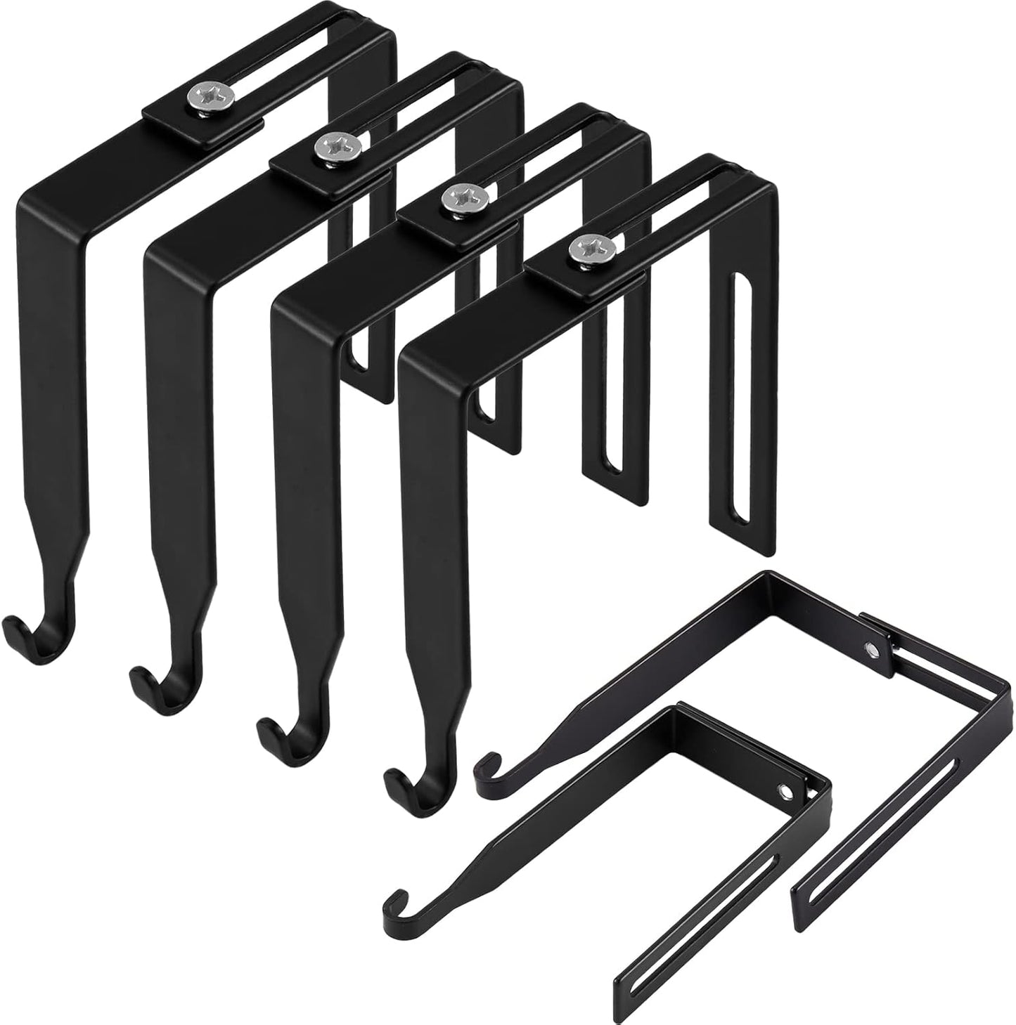 4 Pcs Adjustable Cubicle Hanger Universal Partition Metal Hooks Door Hanger, Adjusted to Fit Panels with 1 3/8 Inch 3 1/2 Thickness for Office Whiteboard (Black) Black