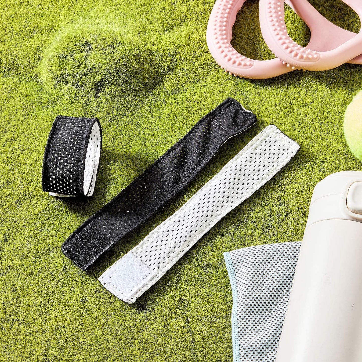 8 Count Softball Sleeve Holders Jersey Ties with Hook and Loop Fasteners Straps for Shirts Scrunchies T-Shirts Soccer Baseball Sports Activities(Black, White) Black, White