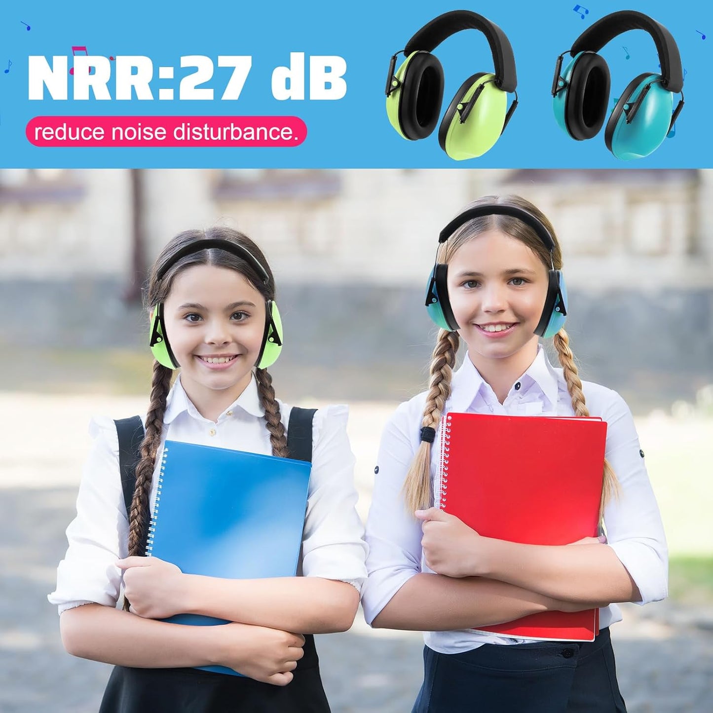 8 Pcs Kids Ear Protection Noise Cancelling Headphones Reduction Muffs 27dB Hearing (8 Colors) Colors