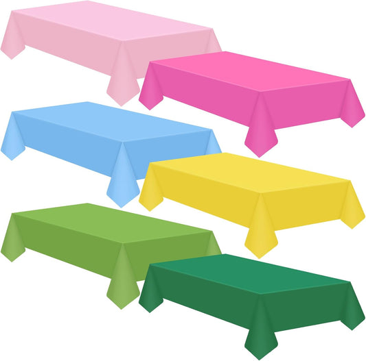 12 Pcs Hawaiian Plastic Tablecloths 54 x 108 Inch Disposable Rectangle Waterproof Table Cover for Birthday Wedding Anniversary Fine Dining Luau Summer Party Decoration Supplies Hawaii