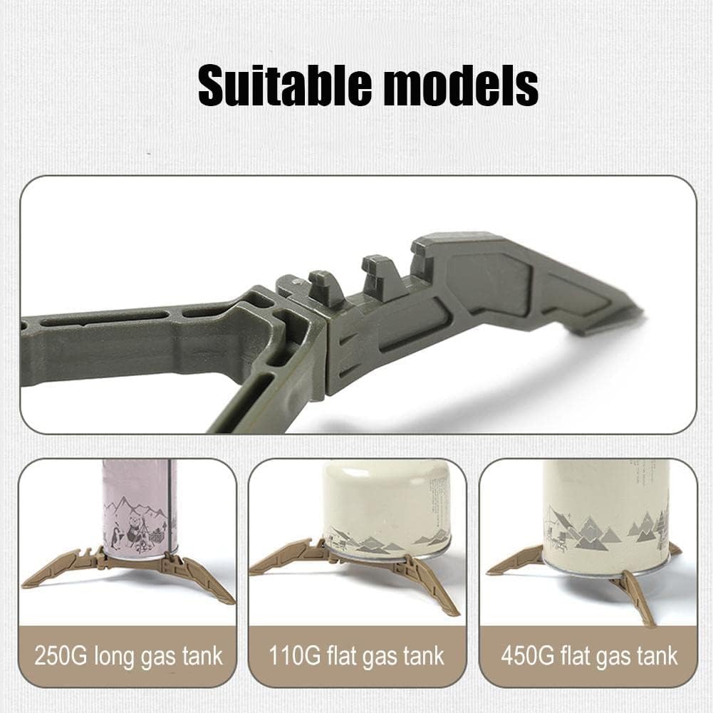 2Pcs Camping Stove Fuel Can Stabilizer, Mini Foldable Outdoor Hiking Cooking Gas Tank Bracket,Foldable Cartridge Canister Tripod (Oranger)