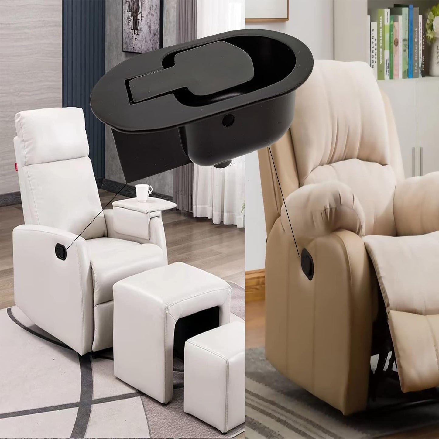 1PC Metal Recliner Handle Replacement Parts ,Premium with Cable, Compatible Most Major Couch Sofa Chair Furniture (1)