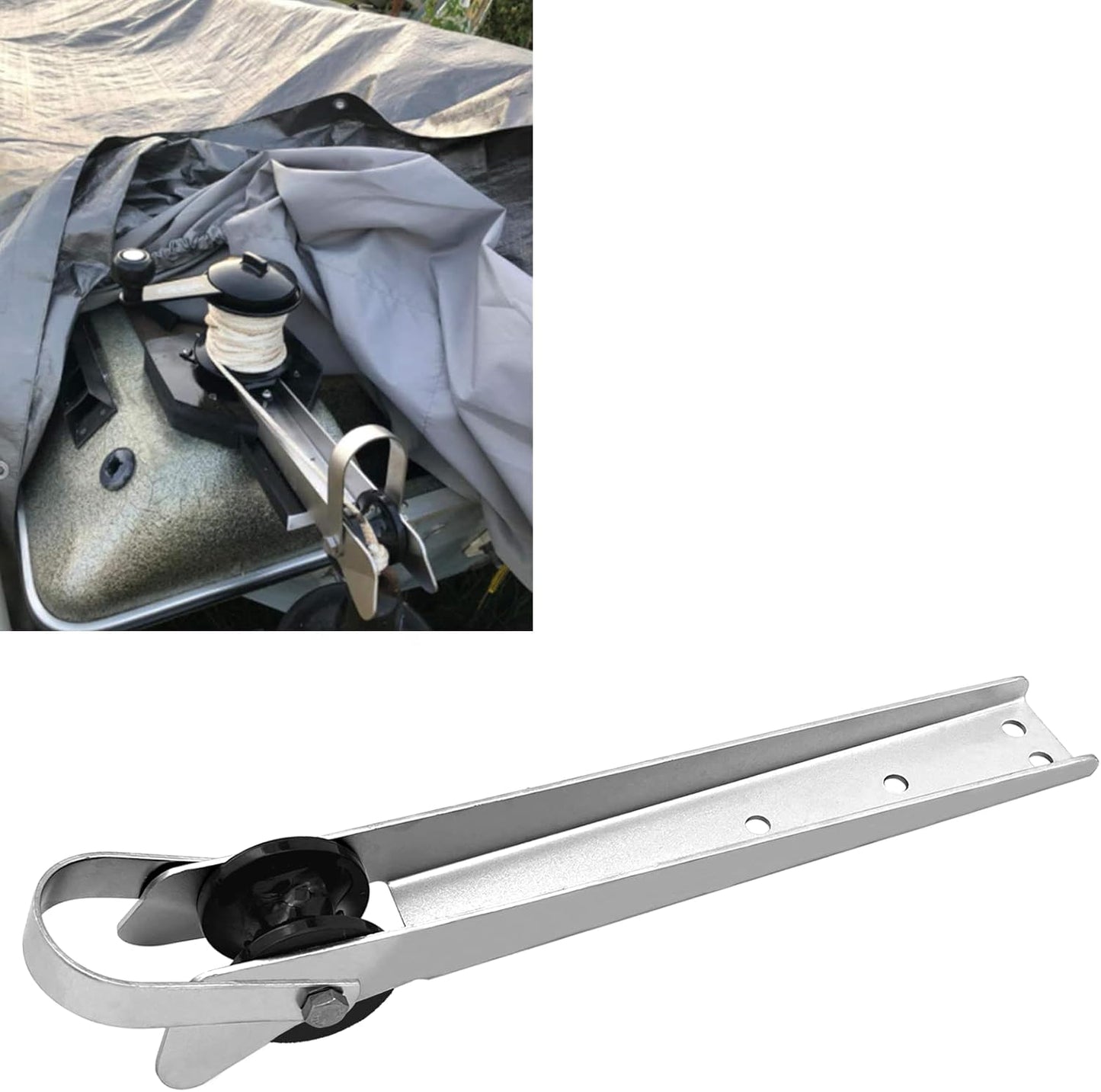 Stainless Steel Bow Anchor Roller 15" Self Launching Heavy Duty for Marine Yacht Docking Accessories