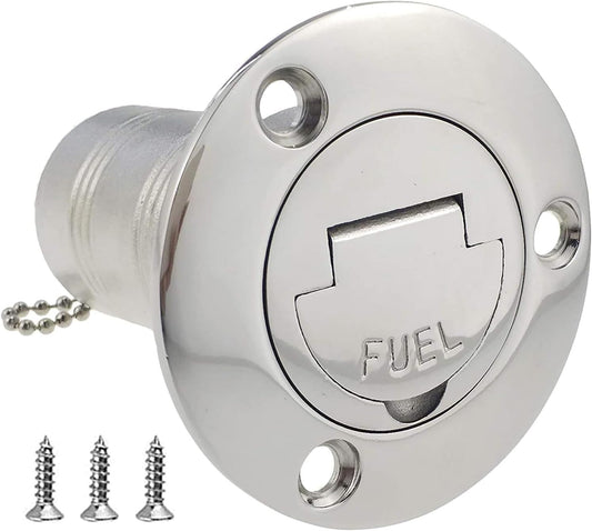2"(50mm) Boat Gas/Fuel/Water/Waste/Diesel Deck Fill/Filler with Keyless Cap 2" Marine Mirror- Polished 316 Stainless Steel Hardware for Yacht Caravan Fuel
