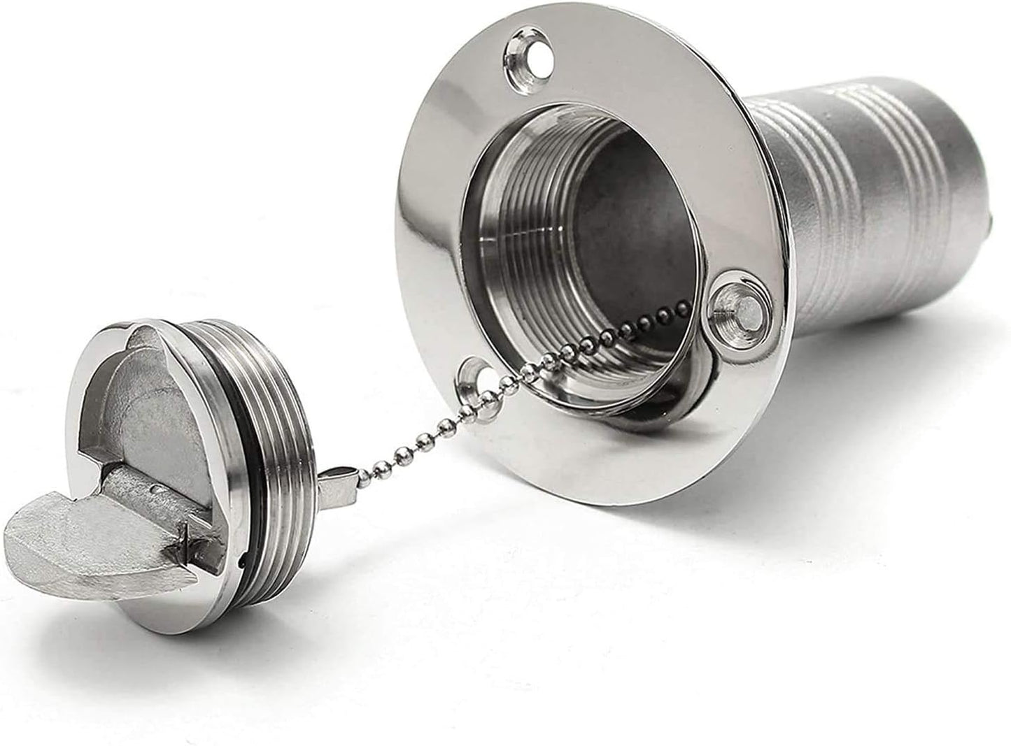 2"(50mm) Boat Gas/Fuel/Water/Waste/Diesel Deck Fill/Filler with Keyless Cap 2" Marine Mirror- Polished 316 Stainless Steel Hardware for Yacht Caravan Fuel
