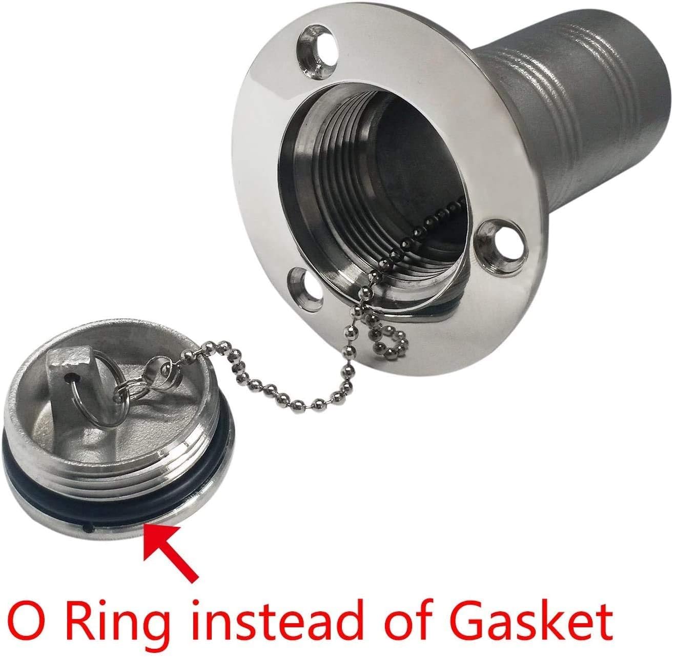 2"(50mm) Boat Gas/Fuel/Water/Waste/Diesel Deck Fill/Filler with Keyless Cap 2" Marine Mirror- Polished 316 Stainless Steel Hardware for Yacht Caravan Fuel