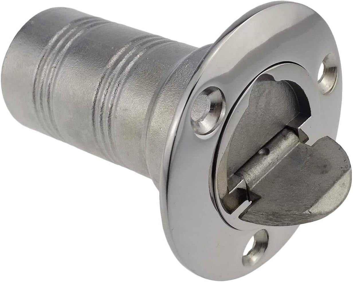2"(50mm) Boat Gas/Fuel/Water/Waste/Diesel Deck Fill/Filler with Keyless Cap 2" Marine Mirror- Polished 316 Stainless Steel Hardware for Yacht Caravan Fuel
