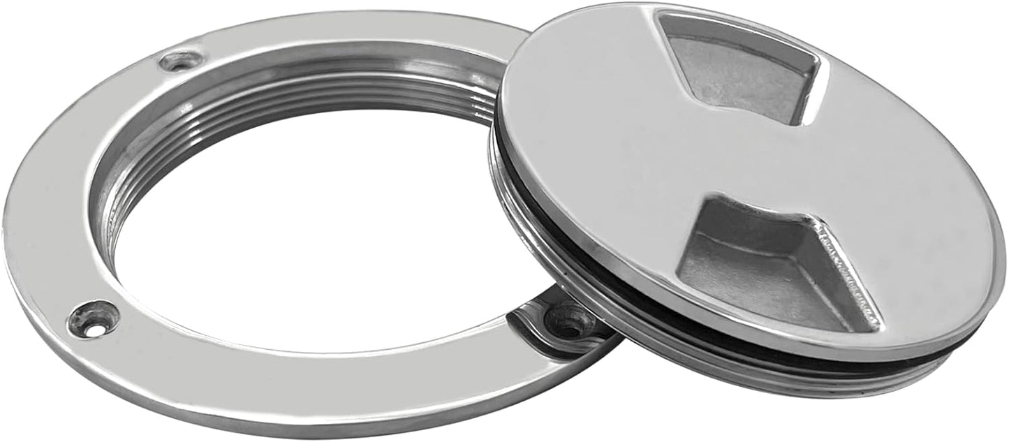 5 inch Hatch 316 Stainless Steel Round Non Slip Inspection Deck Plate with Detachable Cover for Marine Boat Yacht