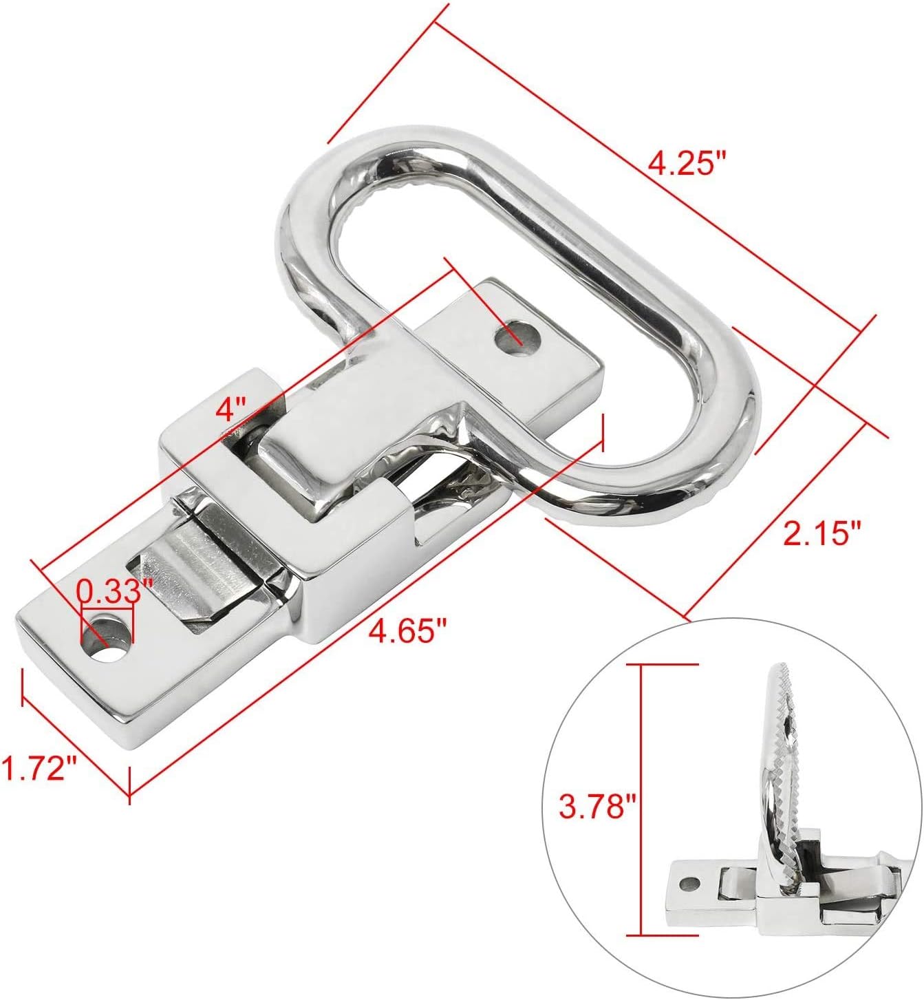 Heavy Duty 316 Stainless Steel Folding Mast Step with Diamond Tread Pattern for Boat,Yacht,Car,Truck