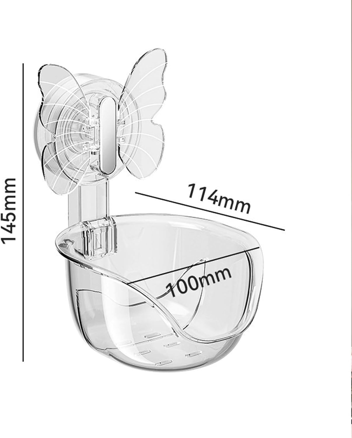 Suction Cup Organizer Storage Rack,Waterproof Shower for Dresser,Shower Set,Waterproof Basket Bathroom,Butterfly Clear