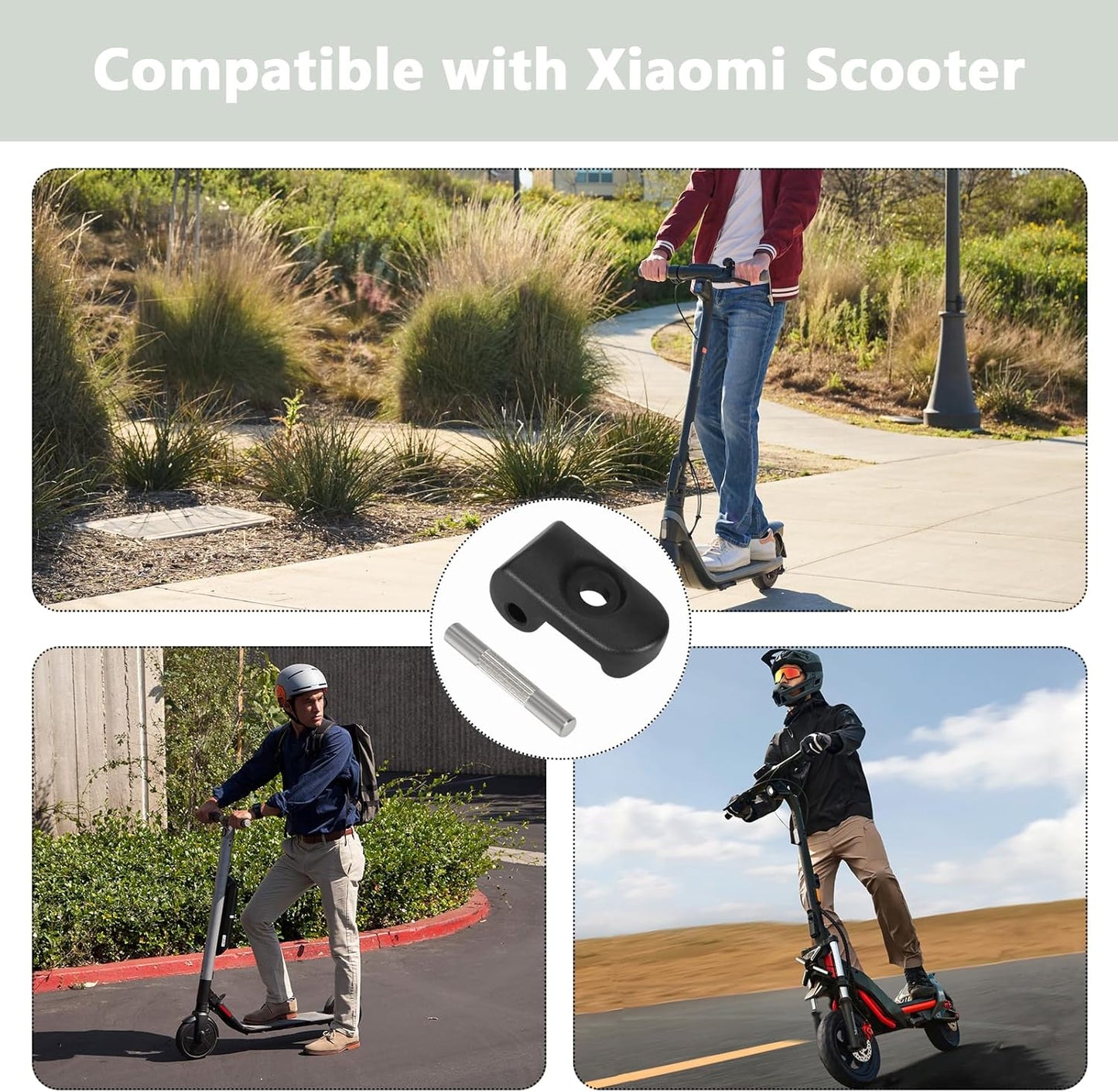 Folding hook lock with iron clasp, compatible with Xiao-Mi M365, reinforced hinge for aluminium folding electric scooters