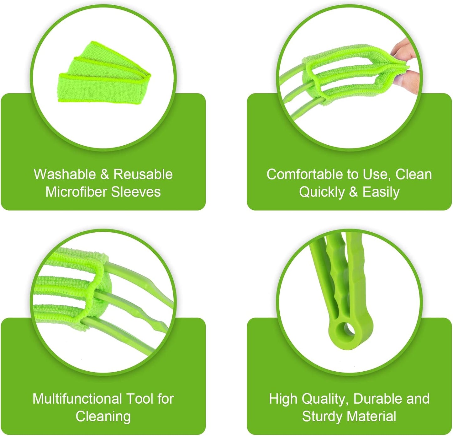Petluno Blinds Cleaning Brush - 2 Pack Blind Cleaner, With Microfiber Cleaning Cloth, Feather Duster for Cleaning and Electric Fans (Pink + Green) Pink Green
