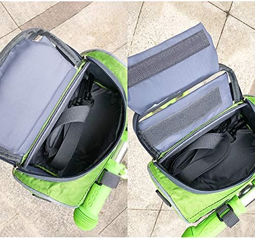 Waterproof Bicycle Handlebar Bag with Transparent Pouch and Adjustable Strap High-Capacity Cycling Front Pack #1 Green