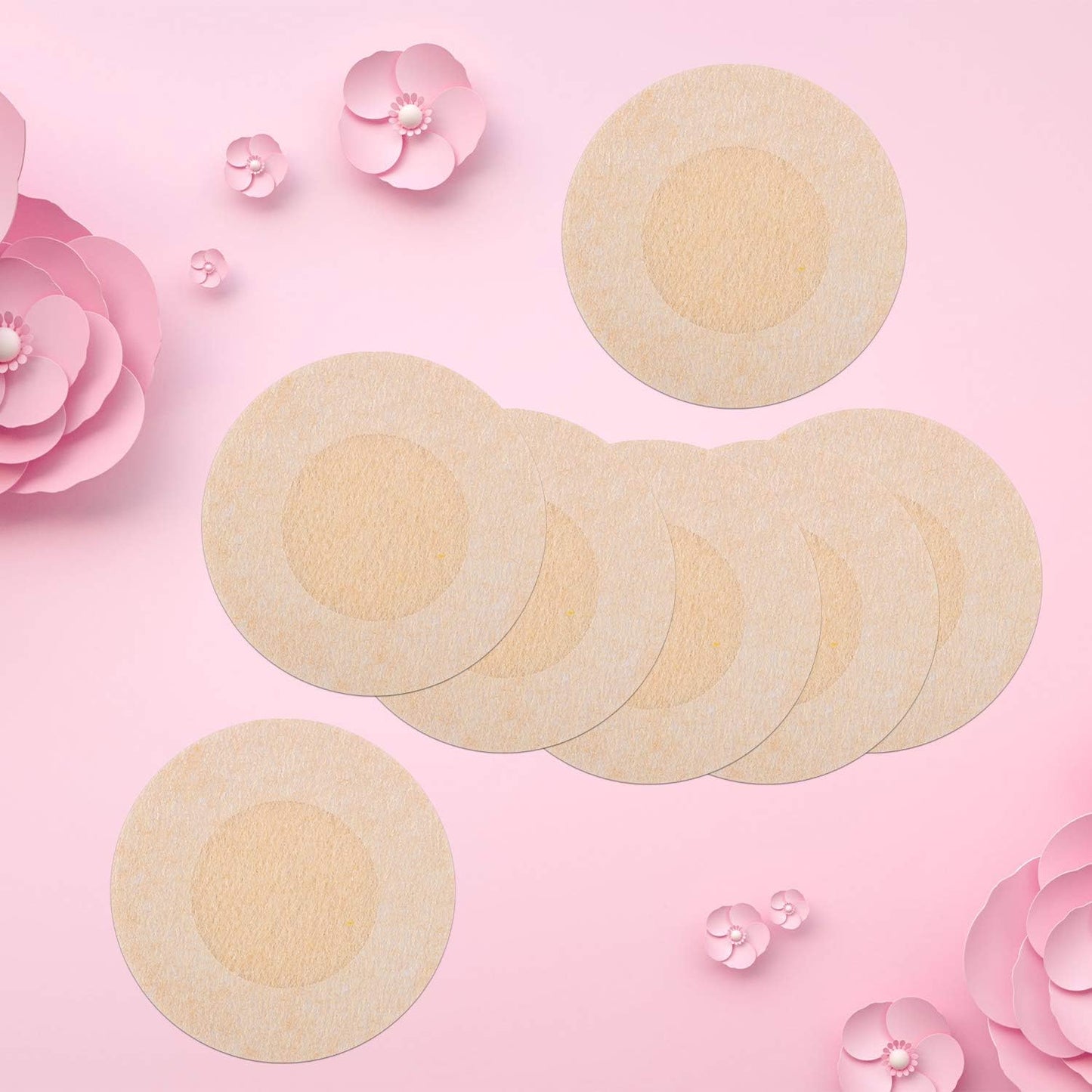 30 Pairs of Nipple Breast Covers Nipple Cover Disposable Breast Pasties Breast Pasties Adhesive Bra Disposable Invisible Seamless Adhesive Bras (Round)