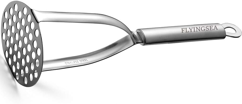Potato Masher,Professional 18-10 Stainless Steel Potato Masher.Garlic Press,Cooking and Kitchen Gadget