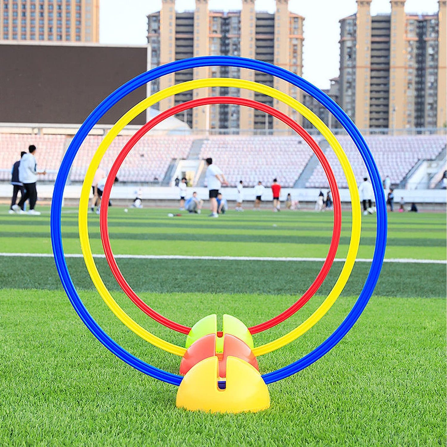 Speed and Agility Training Rings,  12Pcs 12" Multifunction Ring Toss Game Rings, Speed Agility Tennis Soccer Basketball Aid for Hurdles Exercise Fitness Workouts Obstacle Course Challenges