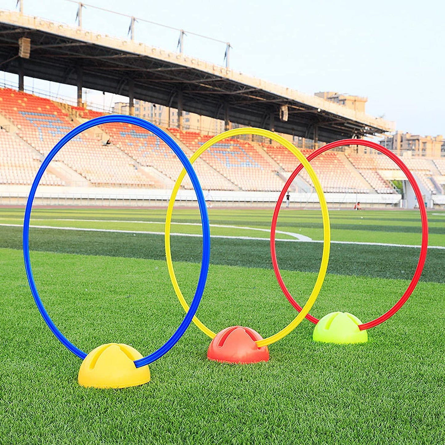 Speed and Agility Training Rings,  12Pcs 12" Multifunction Ring Toss Game Rings, Speed Agility Tennis Soccer Basketball Aid for Hurdles Exercise Fitness Workouts Obstacle Course Challenges