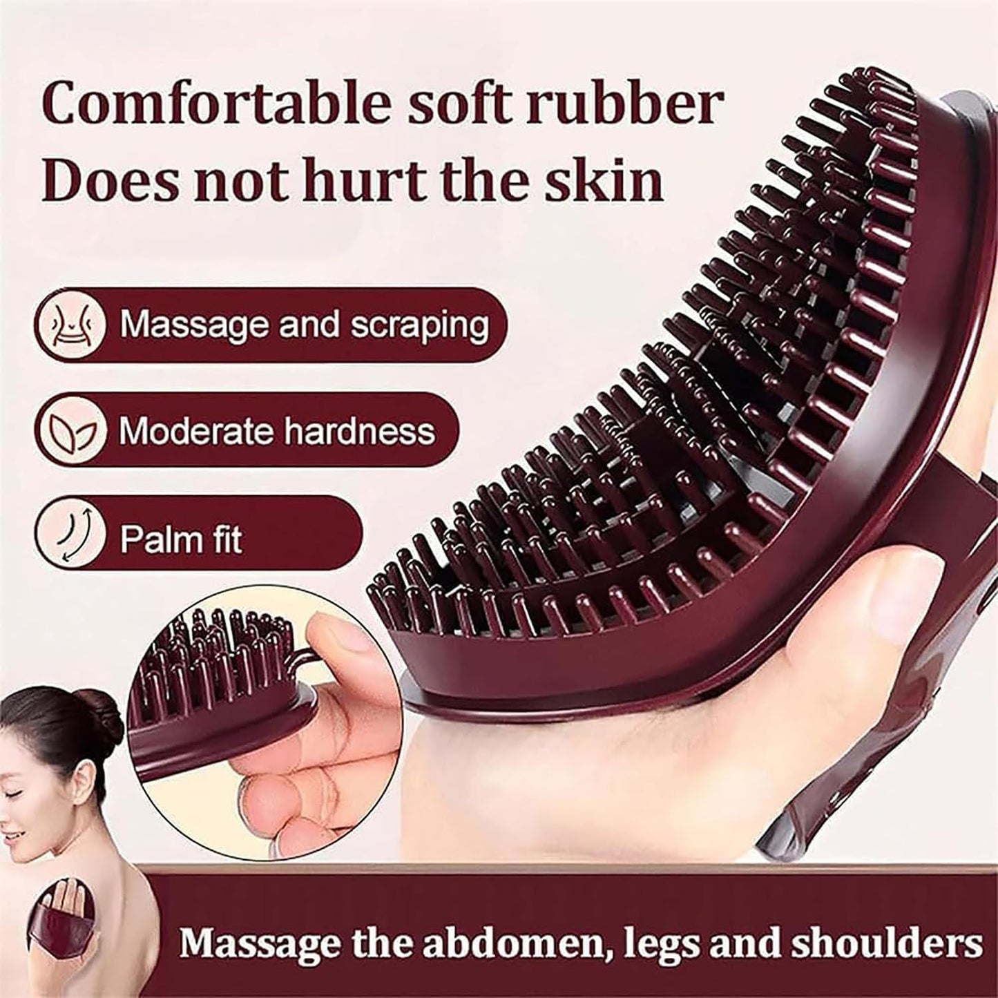 Meridian Brush Massage Brush, Handheld Meridian Brush Massage Body, Cepillos De Meridianos, Full Body Massage Brush, Suitable for Daily Home Use and Bath Spa (Purple 2pcs)