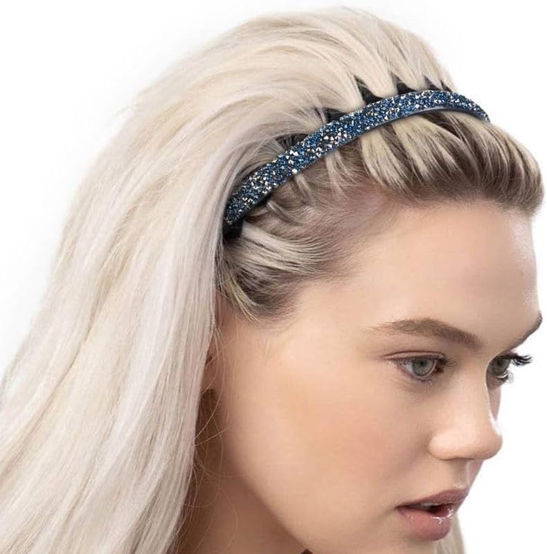 4Pcs Rhinestone Headband with Teeth,Fashion Non Slip Head Bands Headbands Crystal Hairband Sparkly Diamond Hairbands Hair Accessories for Women Girls Bride Bridesmaids Wedding