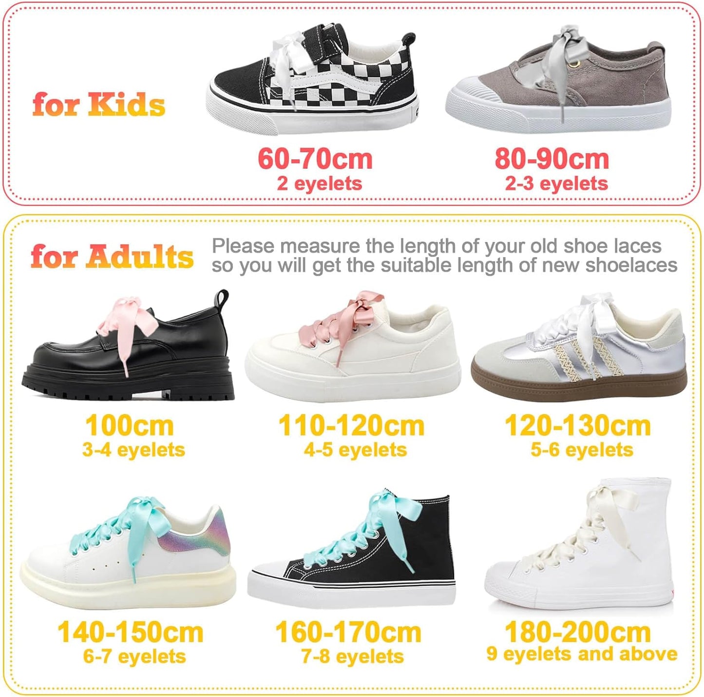 Flat Satin Ribbon Shoelaces: 2cm Wide Silk Shoe Laces for Women -2 Pair