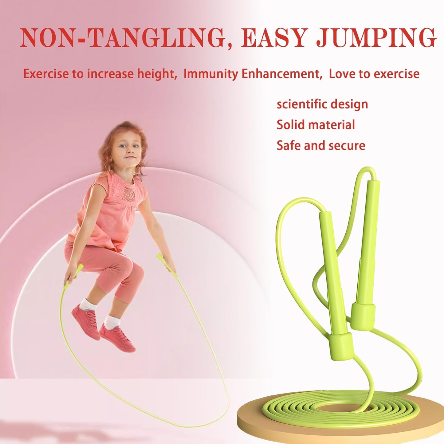 Kids Jump Rope, 3-Pack Set, Jump Rope for Kids 8-12, Beginners, and Adults - Lightweight, Tangle-Free, Adjustable PVC Rope - Jump Rope Kids, Jump Rope for Women (3 pcs)