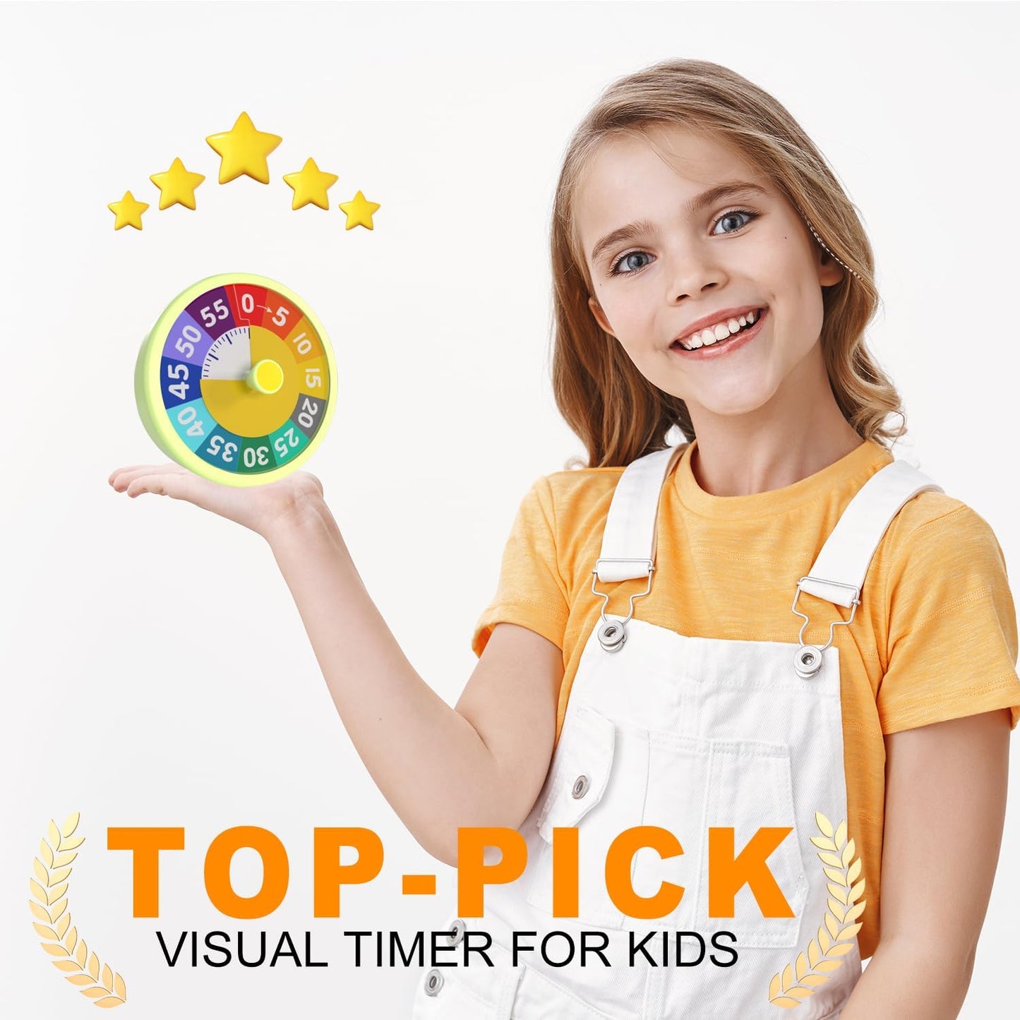 60 Minute Visual Timer for Classroom Kids Teachers, 4-Inch Countdown Timer for Kitchen Cooking, Toddler, Training, Study, Work (Battery Not Included)
