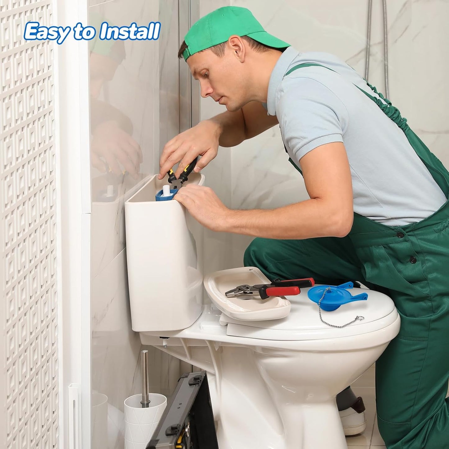 2 pcs Toilet Flapper Replacement, Compatible with Lowes AquaSouce Original 3" Flapper Replacement for 1.28 GPF Toilets (98923, 312795, 352027, 395280, 12293)-Water Saving, Easy to Install