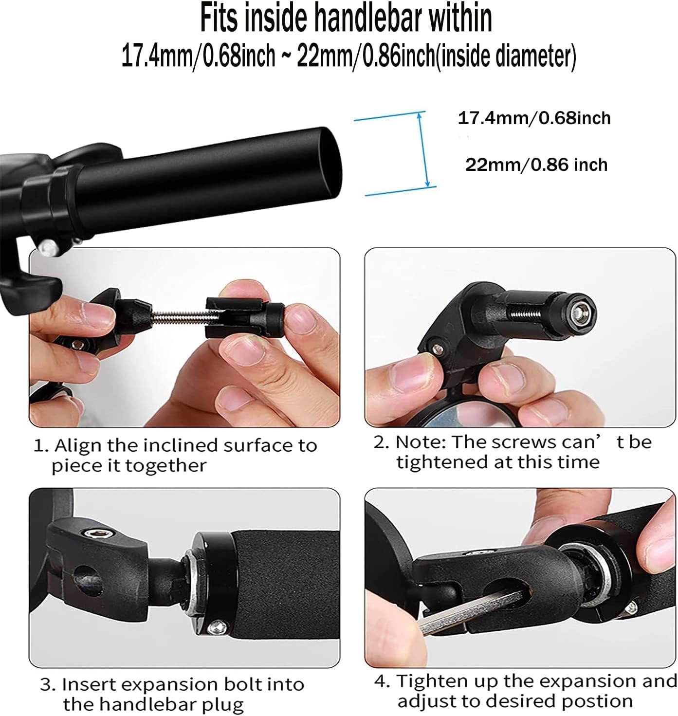Bike Mirror, Bicycle Riding Rearview Mirror, HD Safety Rear View Mirrors, Convex Mirror with 360 Degrees Rotational Adjustable Handlebar for Mountain Road Bikes