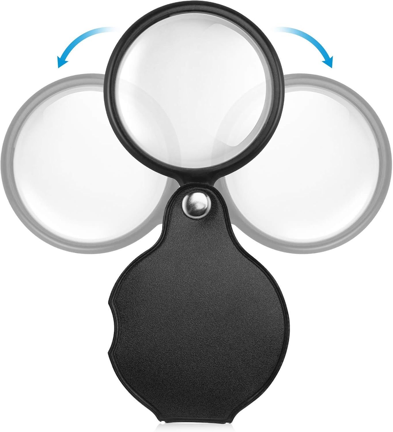 2PCS Upgrade 10X Small Magnifying Glasses for Kids/Senior, Pocket Magnifier for Reading/Close Work, Mini Folding Magnifying Magnify Glass with Protective Sheath, Ideal for Repairing/Hobby/Coins, 1.96"