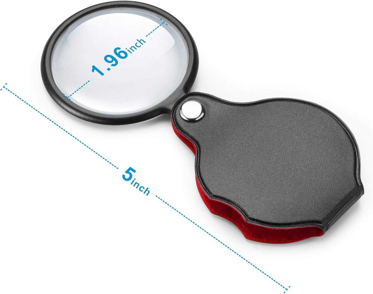2PCS Upgrade 10X Small Magnifying Glasses for Kids/Senior, Pocket Magnifier for Reading/Close Work, Mini Folding Magnifying Magnify Glass with Protective Sheath, Ideal for Repairing/Hobby/Coins, 1.96"