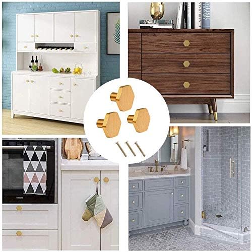 IME Drawer Knobs, Brass Cabinet Door Knobs Furniture Cupboard Pull Handle Wardrobe Dressers Knobs Hardware with Screw 3PCS [30X20MM]