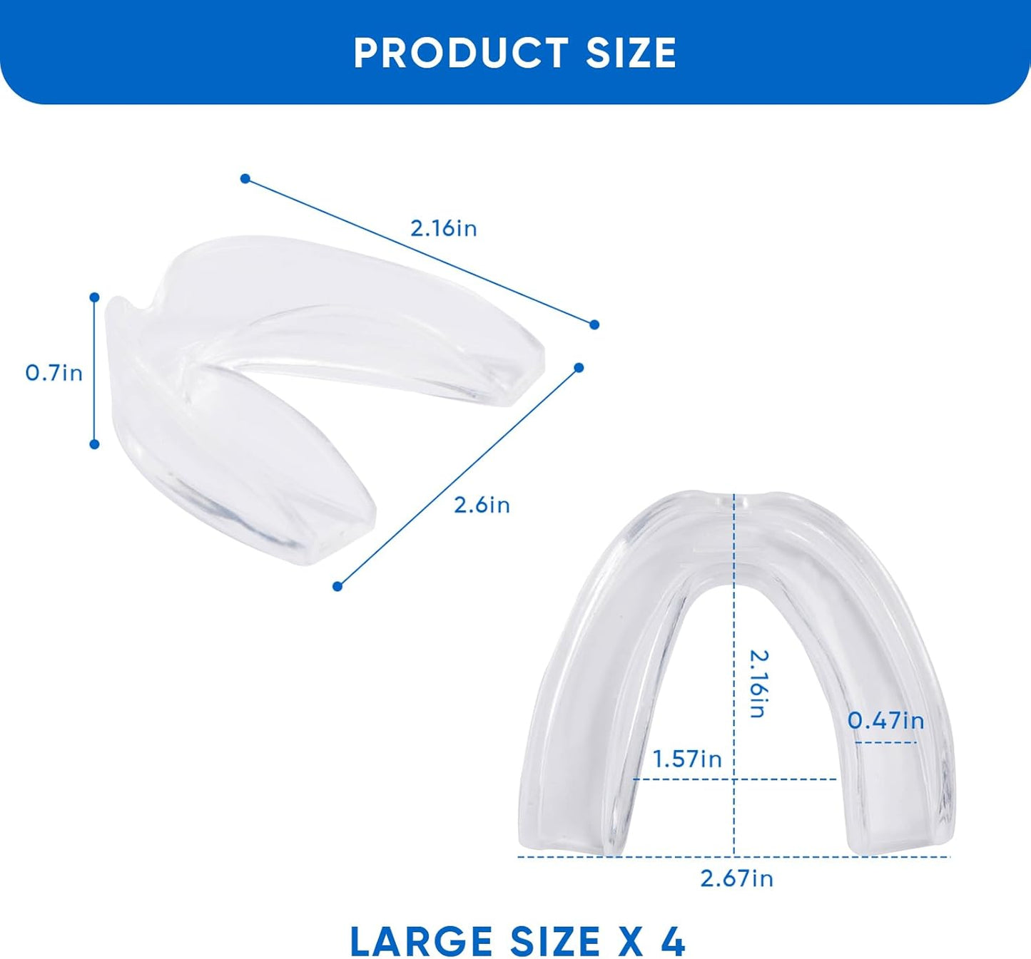 Mouth Guard for Grinding Teeth, Moldable Dental Guard for Night Sleeping - 4 Pack