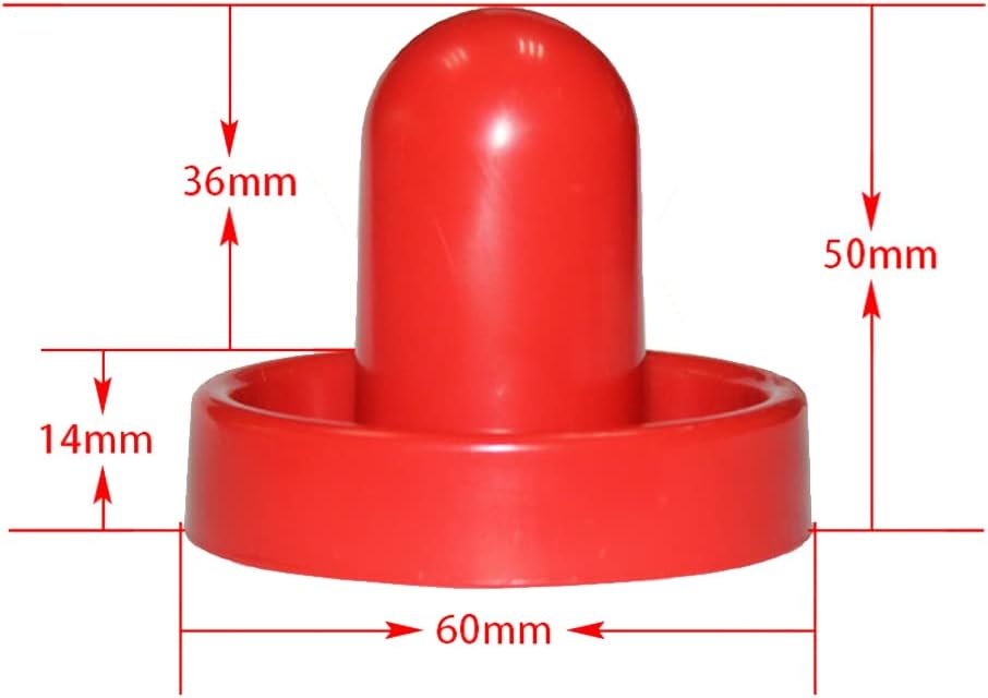 Air Hockey Pushers & Pucks Set, 60mm Mini Goal Handles Paddles Replacement Accessories for Game Tables - Red As Shown