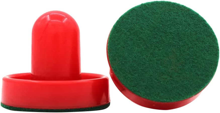 Air Hockey Pushers & Pucks Set, 60mm Mini Goal Handles Paddles Replacement Accessories for Game Tables - Red As Shown