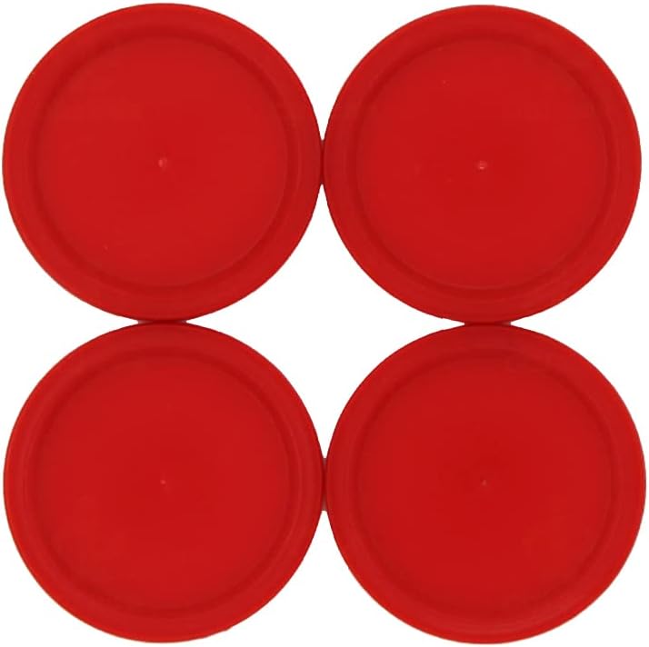Air Hockey Pushers & Pucks Set, 60mm Mini Goal Handles Paddles Replacement Accessories for Game Tables - Red As Shown
