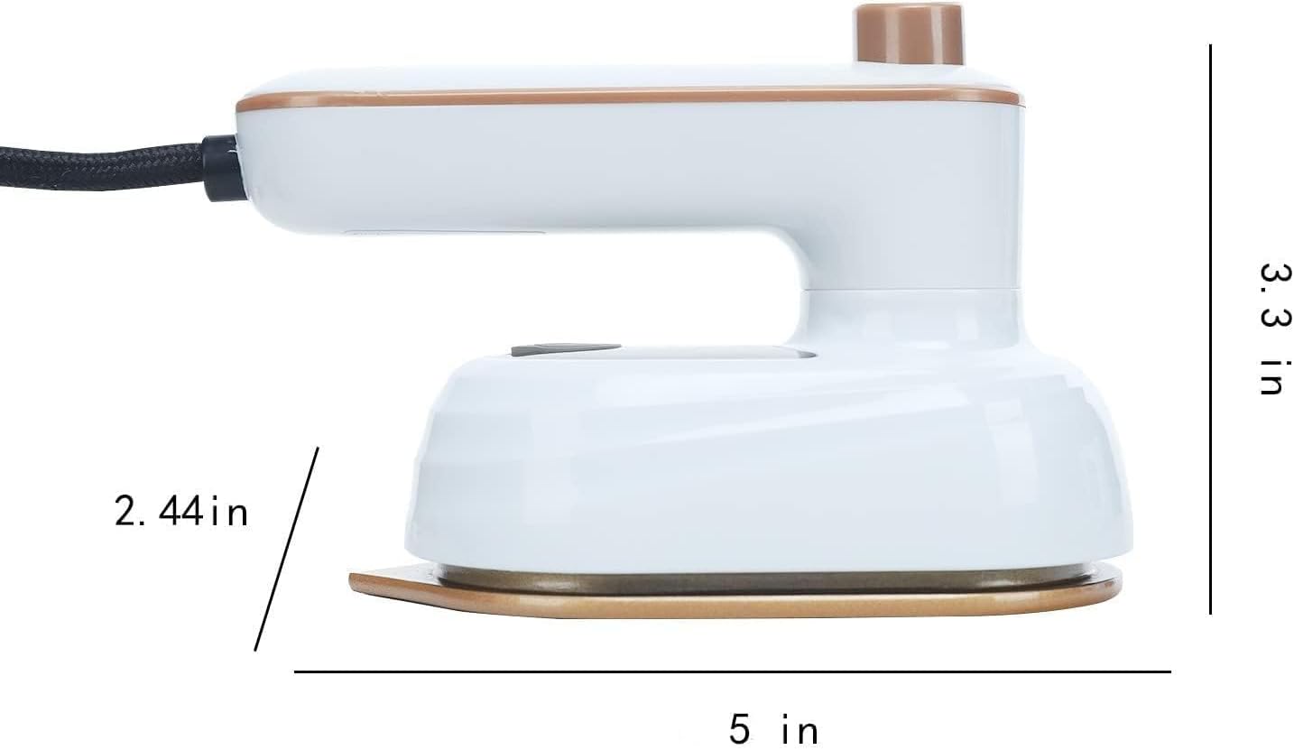 Mini Clothes Iron, Portable Mini Hand-held Travel Ironing Machine, Hand-held Dry and Wet Ironing Machine, Micro Steam Iron,Suitable for Home and Travel(White)