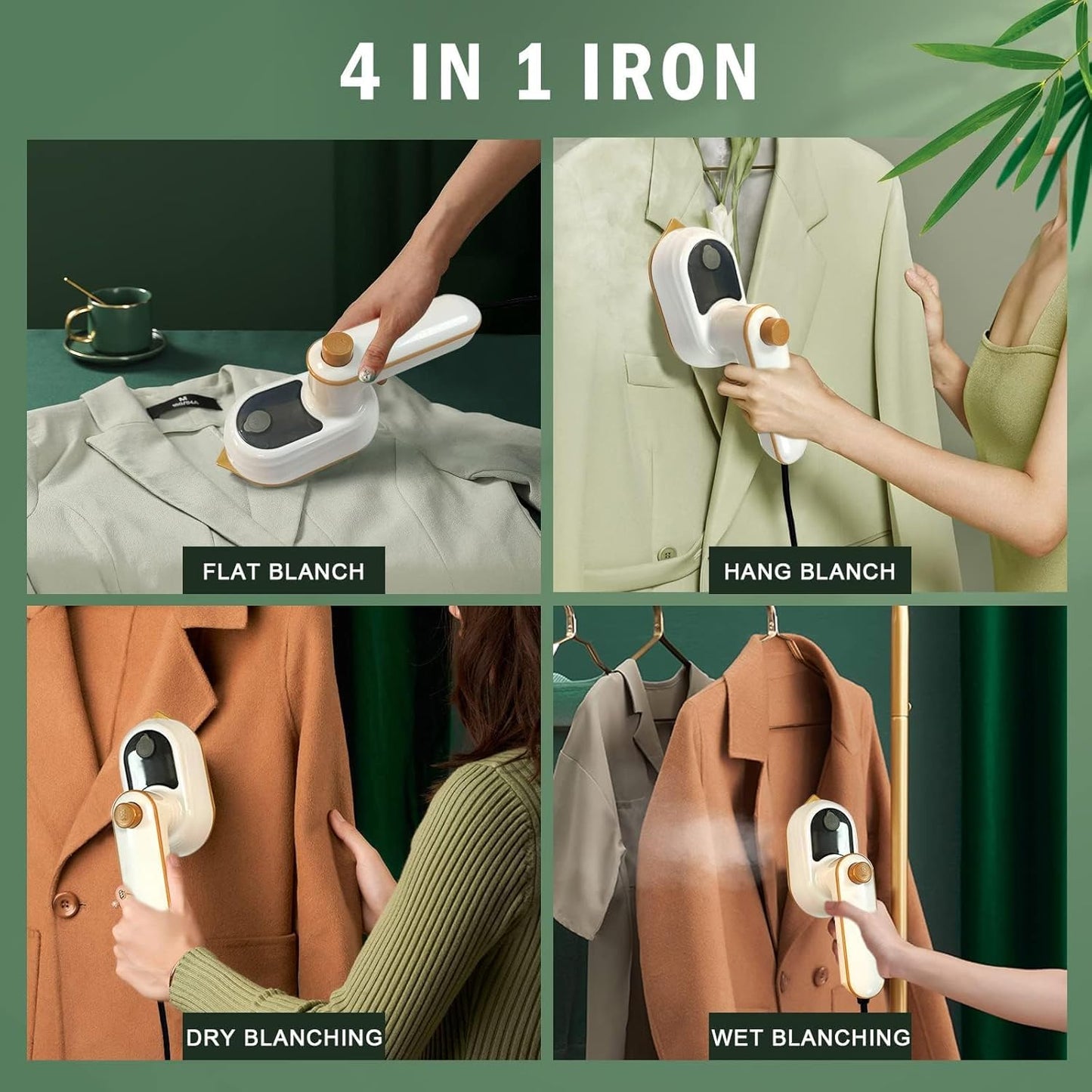 Mini Clothes Iron, Portable Mini Hand-held Travel Ironing Machine, Hand-held Dry and Wet Ironing Machine, Micro Steam Iron,Suitable for Home and Travel(White)