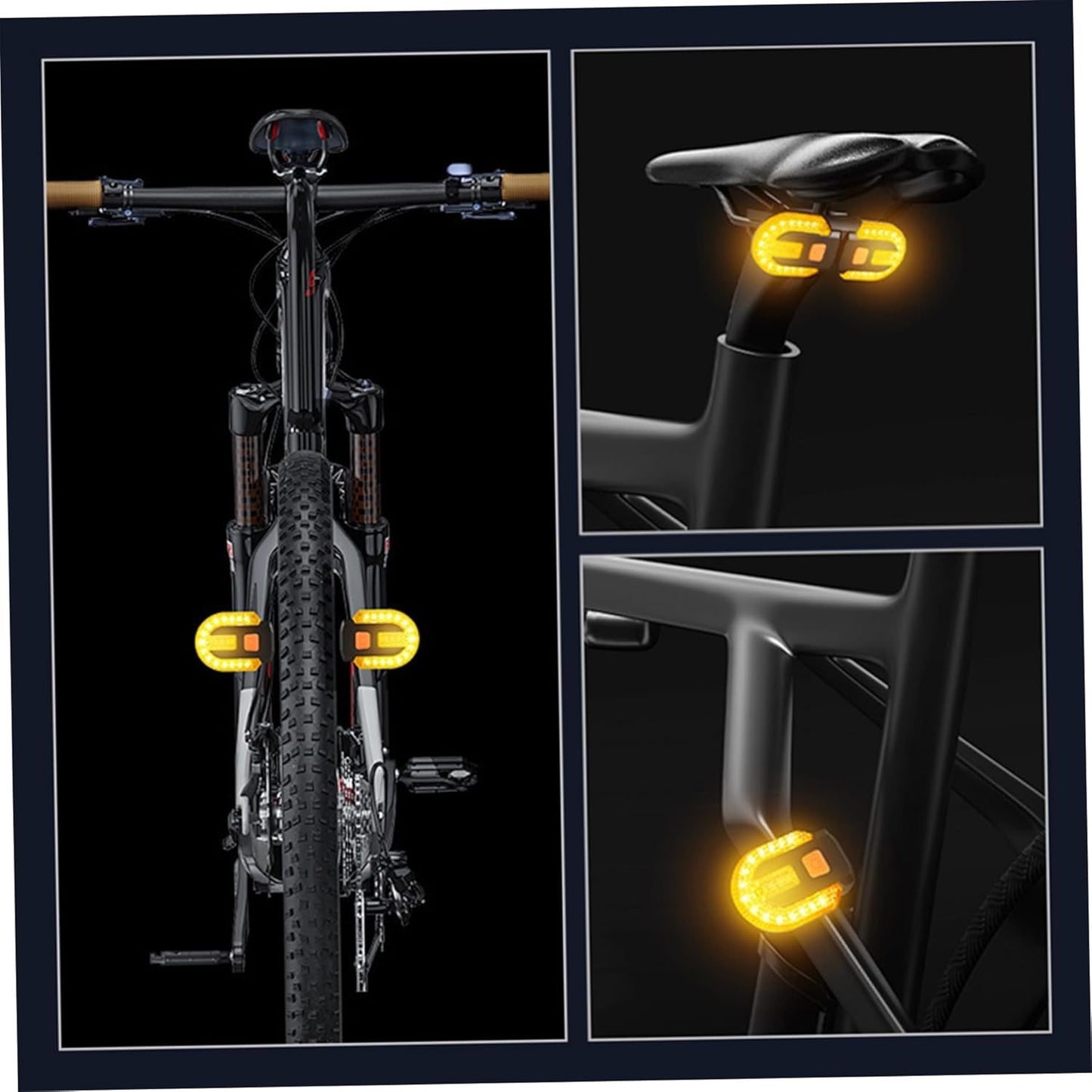 Bike Turn Signals Waterproof Remote Control 5 Mode Bike Tail Light with Right & Left Light 600mAh 30lm USB Rechargeable Yellow & Red LED Rear Bike Light for Night Riding Bike Brake Light