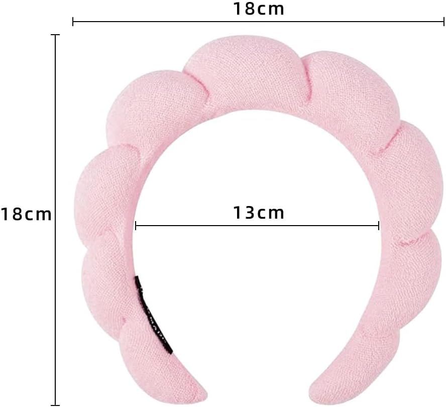 Soft Spa Headband for Women and Girls, Non-Slip Hair Band for Face Washing, Makeup, Shower, Pink