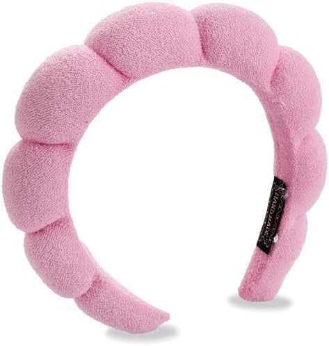 Soft Spa Headband for Women and Girls, Non-Slip Hair Band for Face Washing, Makeup, Shower, Pink