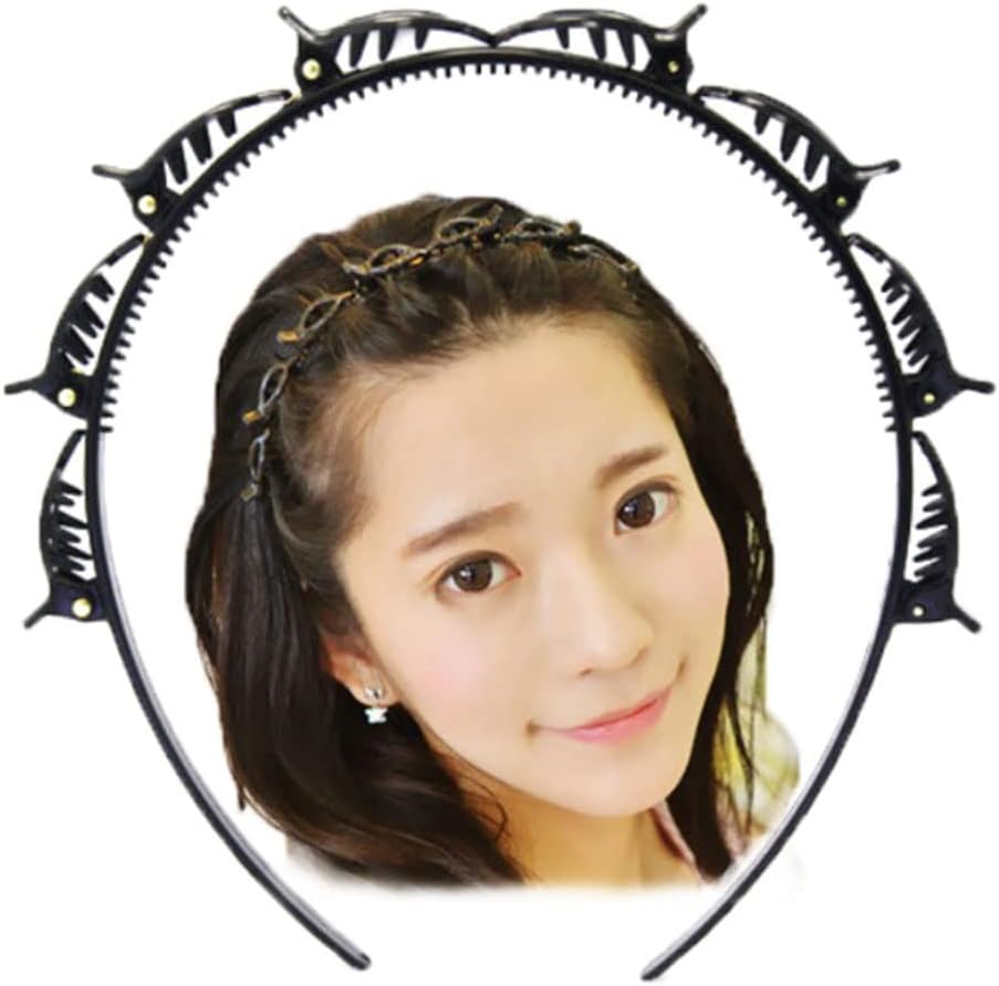 Bangs Hairpin Headband Unisex Hairband Men Women Sports Hair Band Hoop Bangs Hairstyle Hairpins 4# 2PCS Brown spring clip