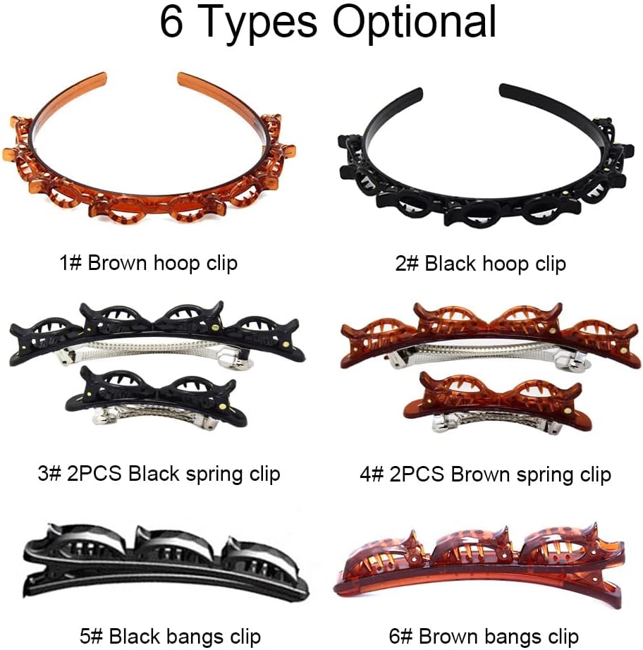 Bangs Hairpin Headband Unisex Hairband Men Women Sports Hair Band Hoop Bangs Hairstyle Hairpins 4# 2PCS Brown spring clip